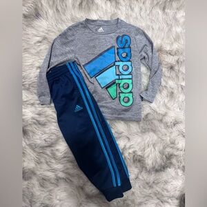Adidas Kids Gray and Blue Matching Set Size 3T
